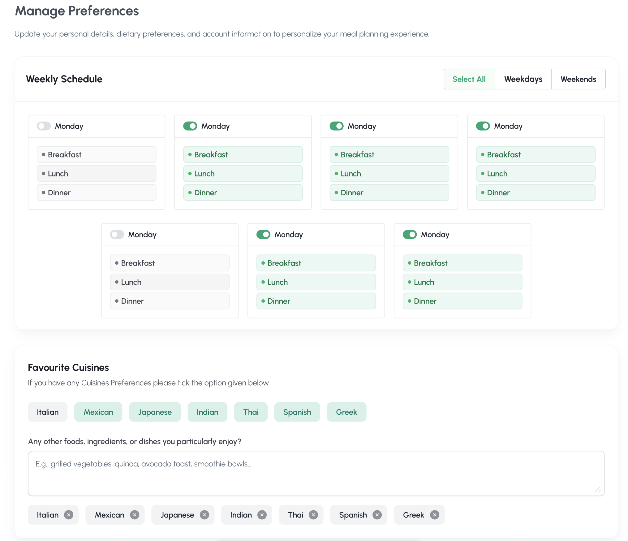Set Preferences